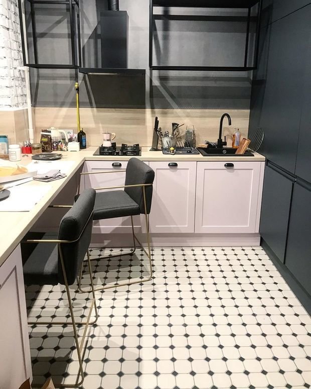 Фотография: Кухня и столовая в стиле Лофт, Эклектика, Квартира, Проект дня, Кирпичный дом, 3 комнаты, 60-90 метров, inmybox, Сбербанк – фото на INMYROOM