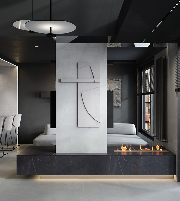 Фото из портфолио Минималистичная двухуровневая квартира в ЖК "Европейский Берег" г. Новосибириск – фотографии дизайна интерьеров на INMYROOM