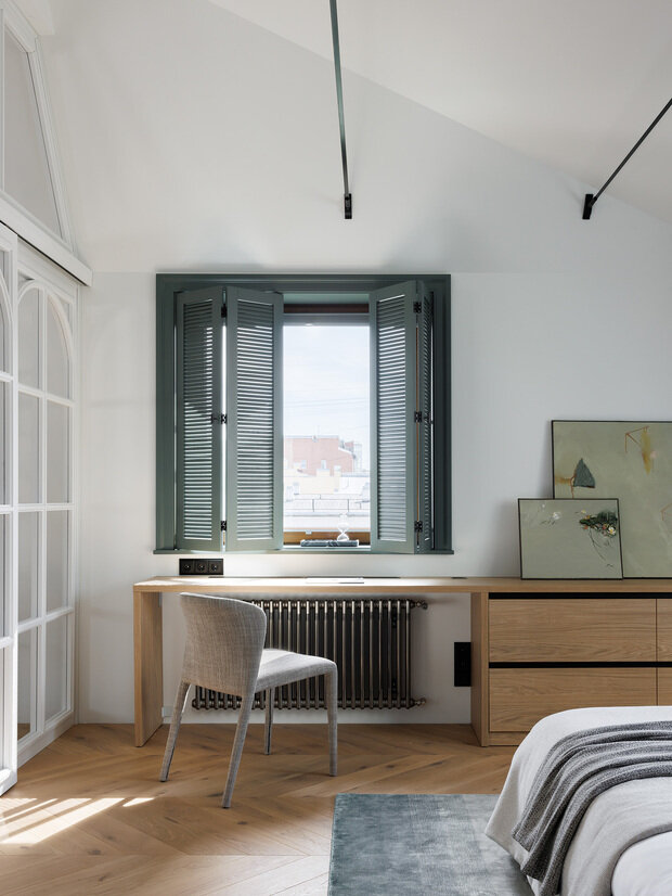 Фотография: Кабинет в стиле Скандинавский, Современный, Эклектика, Минимализм, Квартира, Проект дня, Санкт-Петербург, Кирпичный дом, 3 комнаты, Более 90 метров, Елена Булович – фото на INMYROOM