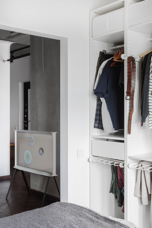 Фотография: Спальня в стиле Лофт, Современный, Квартира, Проект недели, Зеленоград, 2 комнаты, 40-60 метров, Наталья Купрейчук – фото на INMYROOM