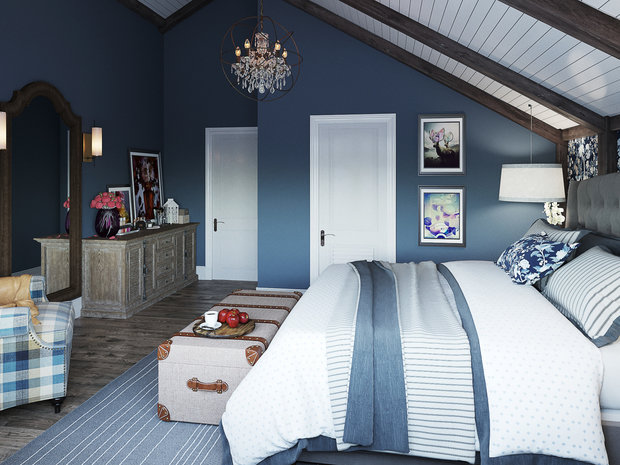 Фотография: Спальня в стиле Прованс и Кантри, Дом, Проект недели, Дом и дача, Екатеринбург, Юлия Калеми, 4 и больше, Более 90 метров – фото на INMYROOM