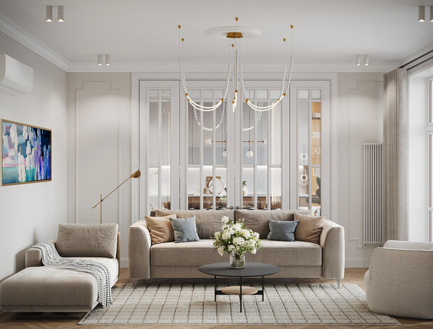 Фото из портфолио Дизайн-проект квартиры в ЖК «Logos (Логос)» в стиле французская классика – фотографии дизайна интерьеров на INMYROOM