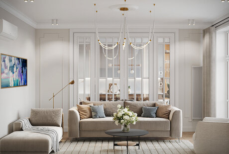 Дизайн-проект квартиры в ЖК «Logos (Логос)» в стиле французская классика