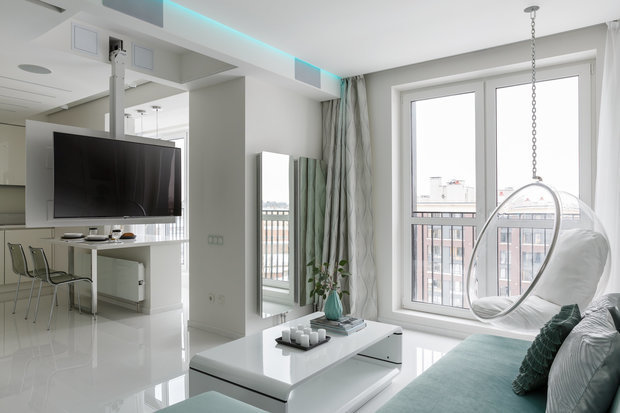 Фотография: Гостиная в стиле Современный, Хай-тек, Квартира, Гид – фото на INMYROOM