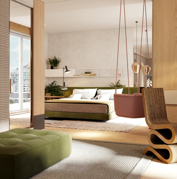 Фотография: Спальня в стиле Современный, Эко, Скандинавский, Квартира, Минимализм, Проект недели, Киев, Монолитный дом, 4 и больше, Более 90 метров, Дмитрий Сивак, S&T architects – фото на INMYROOM