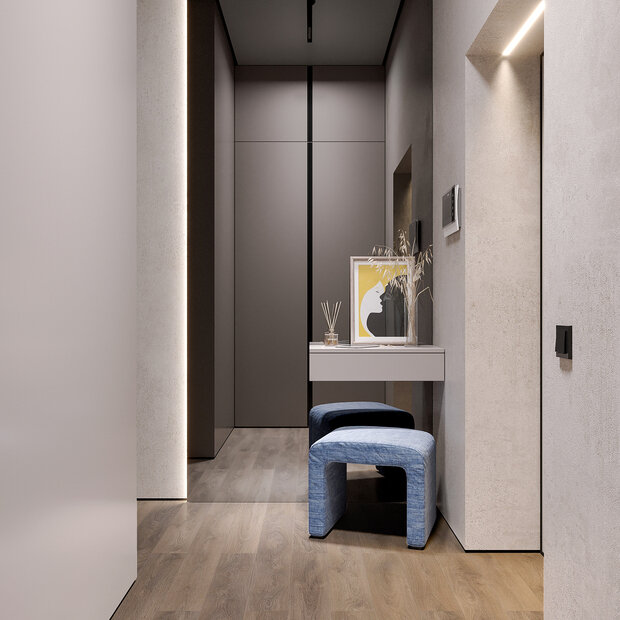 Фотография: Прихожая в стиле Современный, Минимализм, Малогабаритная квартира, Квартира, Студия, Москва, Хрущевка, Кирпичный дом, до 40 метров, MARI GRI Interiors, Мари Гри – фото на INMYROOM