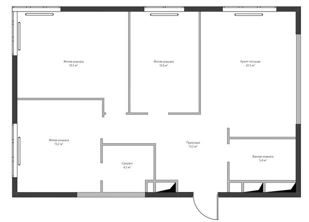 Фотография: Планировки в стиле , Современный, Квартира, Проект дня, Москва, 4 и больше, Более 90 метров, Фестиваль-Парк 2, Екатерина Шевелева – фото на INMYROOM