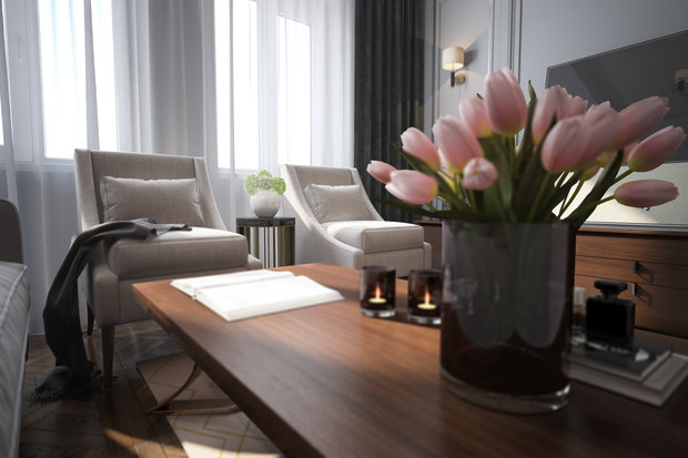 Фото из портфолио Гостиная в стиле Неоклассики – фотографии дизайна интерьеров на INMYROOM