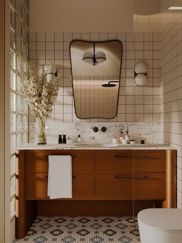 Фотография: Ванная в стиле Современный, Эклектика, Квартира, Проект дня, Санкт-Петербург, 4 и больше, Более 90 метров, CHE DESIGN – фото на INMYROOM