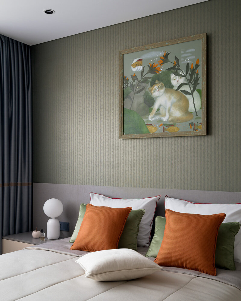 Фотография: Спальня в стиле Современный, Квартира, Проект дня, Пенза, 2 комнаты, 60-90 метров, Ольга Писарькова – фото на INMYROOM