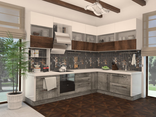 Фото из портфолио Интерьер кухни-гостиной "Макс + Лина" – фотографии дизайна интерьеров на INMYROOM