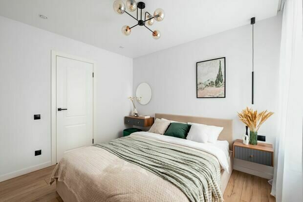 Фотография: Спальня в стиле Современный, Минимализм, Проект дня, Блочный дом, 3 комнаты, 40-60 метров, Москав, II 29-3 – фото на INMYROOM