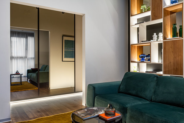 Фотография: Гостиная в стиле Современный, Квартира, Проект недели, Санкт-Петербург, 3 комнаты, Более 90 метров, Жанна Бунгова – фото на INMYROOM