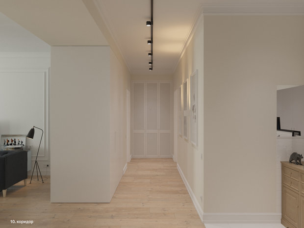 Визуализация интерьера прихожей в стиле минимализм