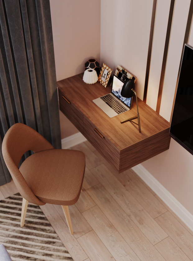 Фотография: Кабинет в стиле Современный, Квартира, Проект недели, Samsung, Монолитный дом, 3 комнаты, 60-90 метров, ЖК Headliner, Леся Печенкина – фото на INMYROOM