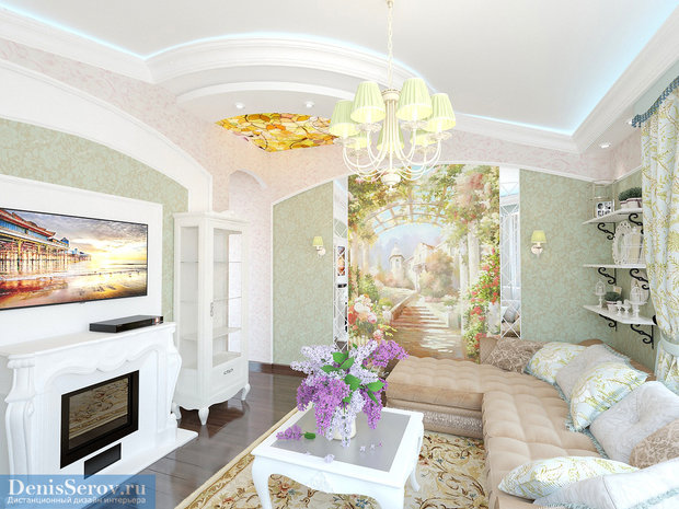 Фото из портфолио Гостиная в загородном доме, современная классика – фотографии дизайна интерьеров на INMYROOM