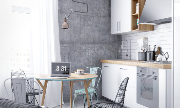 Фотография: Кухня и столовая в стиле Лофт, Квартира, Проект недели, Москва, Сталинка, Андрей Надточий, Виктория Косарева, Edifico, 2 комнаты, 40-60 метров – фото на INMYROOM