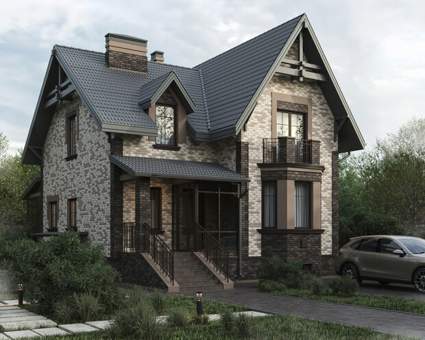 Фото из портфолио 22. Mikhailovka 271м². Фасад – фотографии дизайна интерьеров на INMYROOM