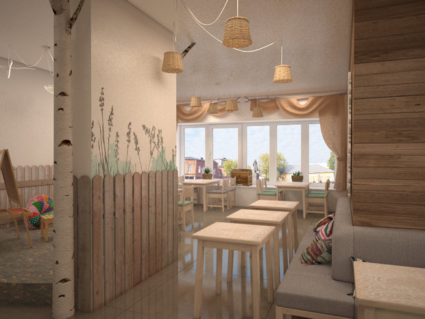 Фото из портфолио Дизайн-проект Кафе русской кухни "Пень-Пнем" г. Череповец  – фотографии дизайна интерьеров на INMYROOM