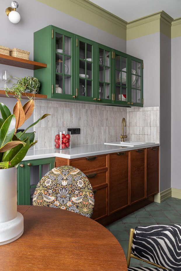 Фотография: Кухня и столовая в стиле Современный, Эклектика, Квартира, Проект дня, Москва, Фили, 2 комнаты, 40-60 метров, Валерия Анисимова, современный с элементами эклектики, Анастасия Ярышева – фото на INMYROOM