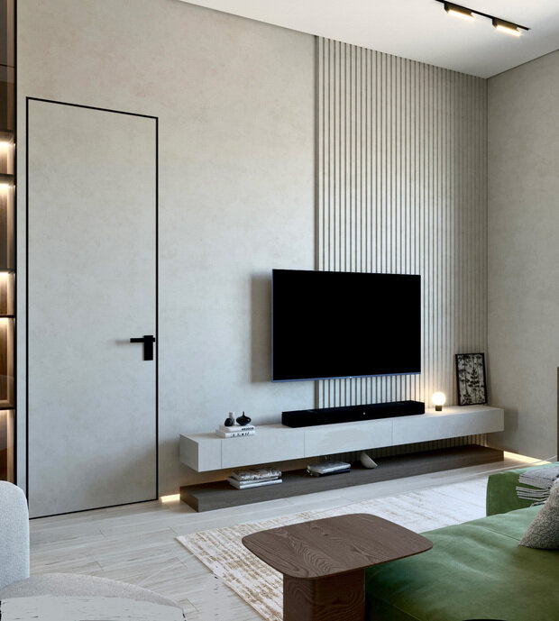 Фотография: Гостиная в стиле Современный, Минимализм, Квартира, Проект недели, 3 комнаты, 60-90 метров, Вера Шеверденок – фото на INMYROOM