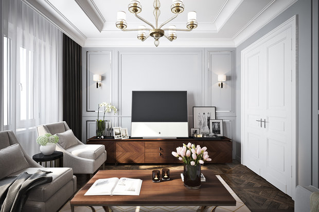 Фото из портфолио Гостиная в стиле Неоклассики – фотографии дизайна интерьеров на INMYROOM
