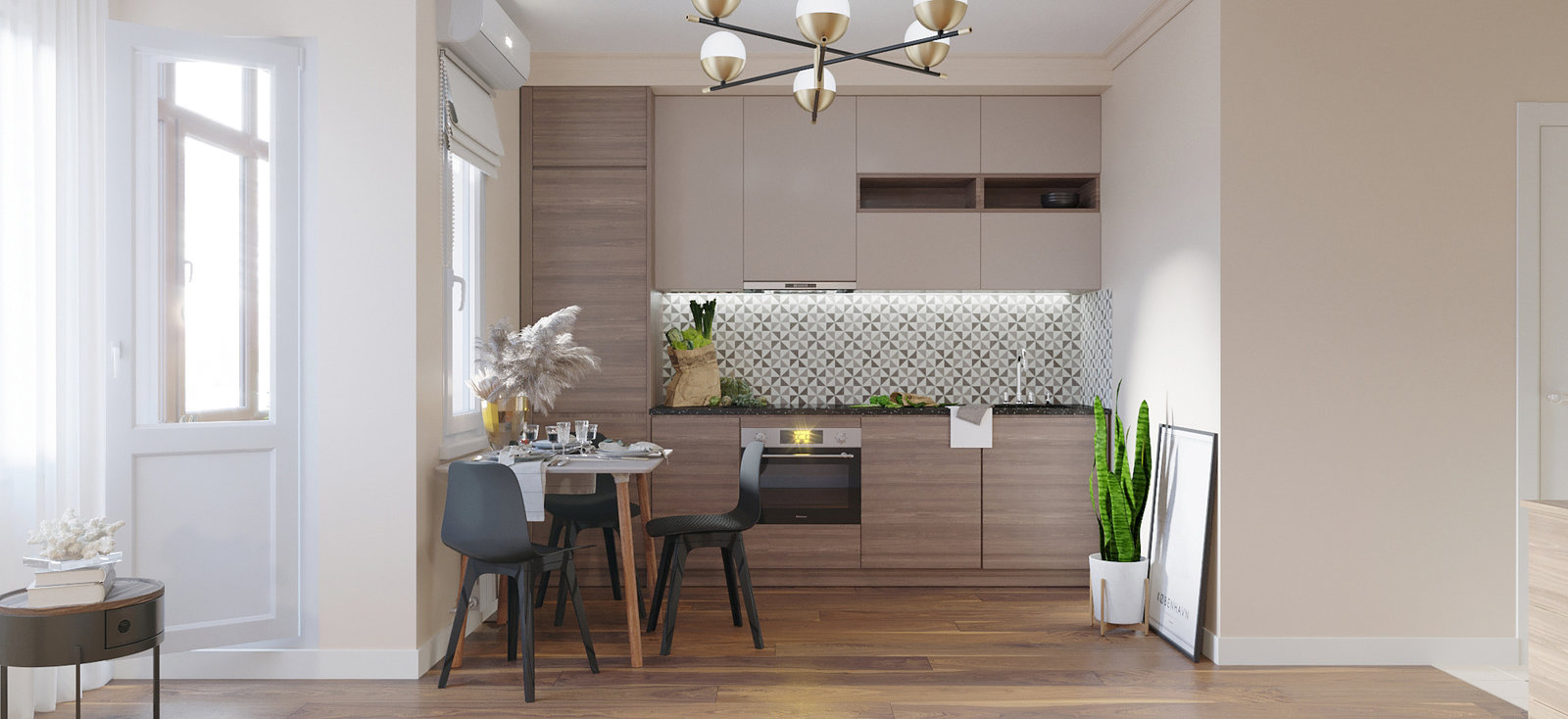 Фотография: Кухня и столовая в стиле Современный, Квартира, Студия, Проект недели, Одинцово, Монолитный дом, до 40 метров, Ольга Бойцова – фото на INMYROOM Фотография: Кухня и столовая в стиле Современный, Квартира, Студия, Проект недели, Одинцово, Монолитный дом, до 40 метров, Ольга Бойцова – фото на INMYROOM