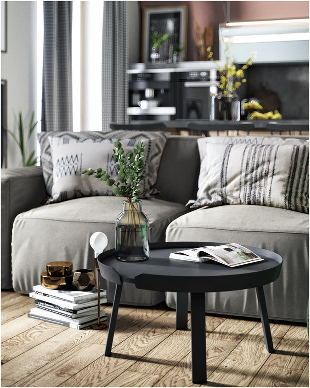 Фотография: Гостиная в стиле Скандинавский, Эклектика, Квартира, Проект недели, Санкт-Петербург, Макс Жуков, Виктор Штефан, ToTaste Studio, 3 комнаты, 60-90 метров – фото на INMYROOM