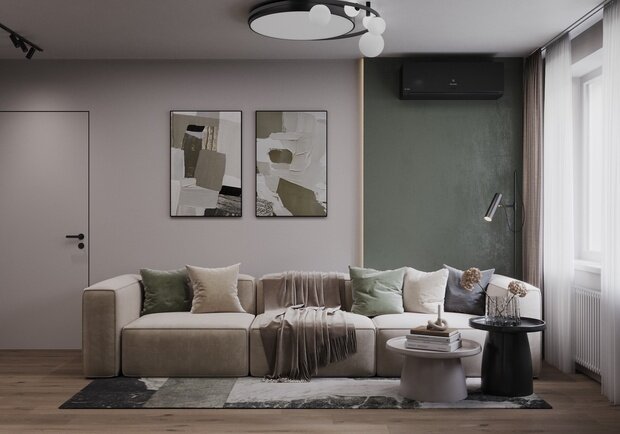 Фотография: Гостиная в стиле Современный, Минимализм, Квартира, Проект недели, Москва, Панельный дом, 2 комнаты, 40-60 метров, KSInteriors – фото на INMYROOM