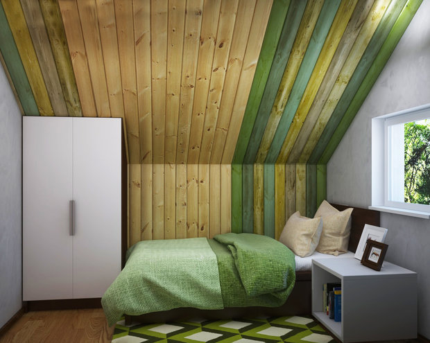 Фотография: Спальня в стиле Минимализм, Прованс и Кантри, Дом, Проект недели, Дача, Дом и дача, Ленинградская область, Ольга Левская, каркасный дом – фото на INMYROOM