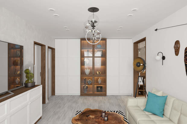 Фото из портфолио Трехкомнатная квартира 78 м2 в современном стиле, в доме серии П-44 – фотографии дизайна интерьеров на INMYROOM