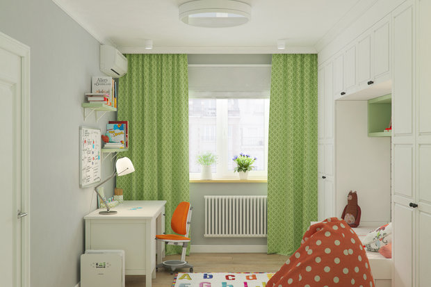 Фотография: Детская в стиле Скандинавский, Квартира, Проект дня, Москва, Geometrium, П-44, Панельный дом, 3 комнаты, 60-90 метров – фото на INMYROOM