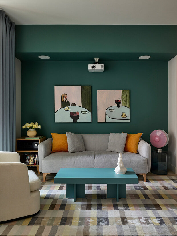 Фотография: Гостиная в стиле Современный, Эклектика, Квартира, Проект дня, Москва, Фрунзенская набережная, Сталинка, 3 комнаты, 60-90 метров, Анна Громова – фото на INMYROOM