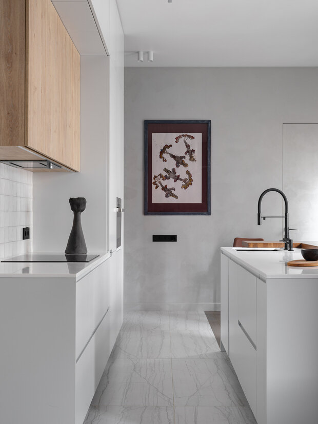 Фотография: Кухня и столовая в стиле Современный, Минимализм, Эко, Скандинавский, Квартира, Проект недели, Москва, 3 комнаты, Более 90 метров, Lagom Interiors, Мария Кулак – фото на INMYROOM