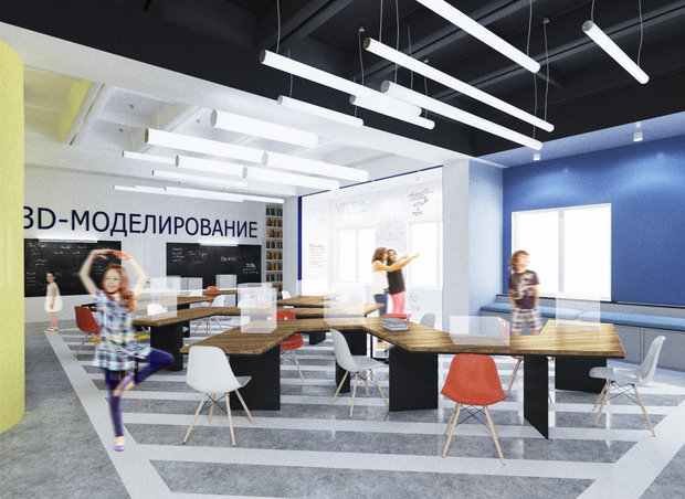 Визуализация интерьера офиса в современном стиле