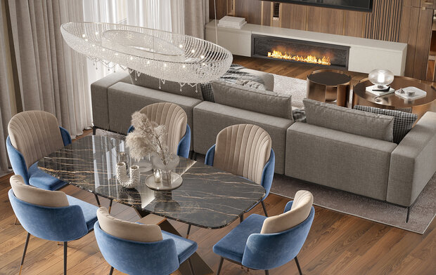 Фото из портфолио Дизайн интерьера квартиры в ЖК «Champine (Шампайн)» в стиле современная классика – фотографии дизайна интерьеров на INMYROOM