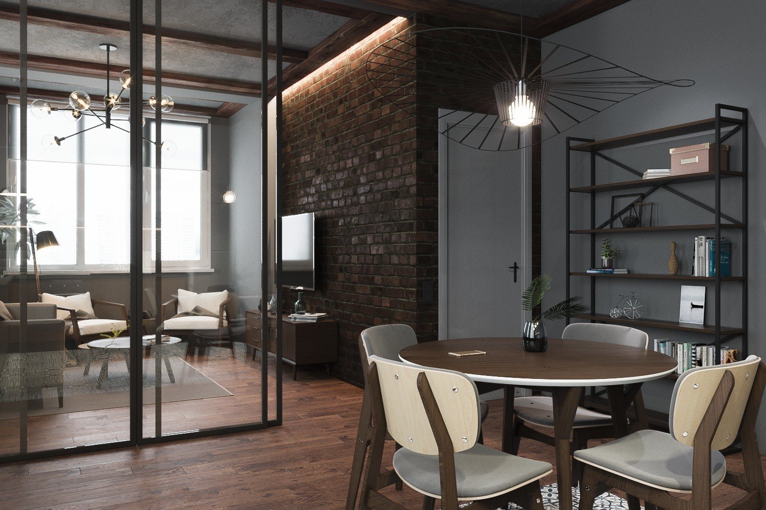 Фотография: Кухня и столовая в стиле Лофт, Квартира, Проект недели, Москва, Монолитный дом, 2 комнаты, 40-60 метров, CENS architects, ЖК «Технопарк» – фото на INMYROOM