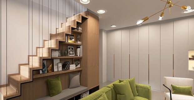 Фото из портфолио Проект первого этажа таунхауса – фотографии дизайна интерьеров на INMYROOM
