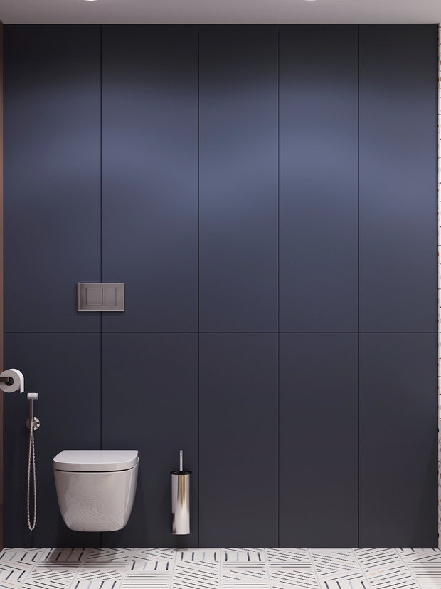 Фото из портфолио Яркий санузел для большой семьи – фотографии дизайна интерьеров на INMYROOM