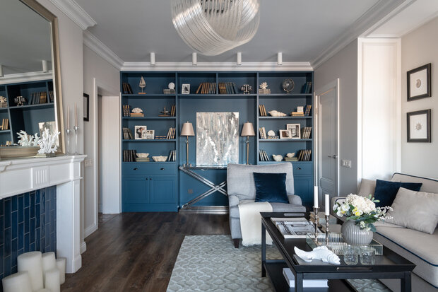 Фотография: Гостиная в стиле Классический, Современный, Квартира, Проект недели, Красногорск, Панельный дом, И-155, 4 и больше, Более 90 метров, Вера Шеверденок, Roomba Interior – фото на INMYROOM