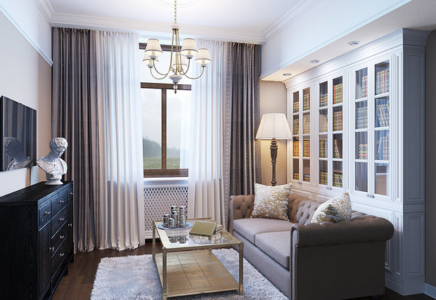 Фотография: Гостиная в стиле Классический, Советы, Потолок, Ольга Кондратова – фото на INMYROOM