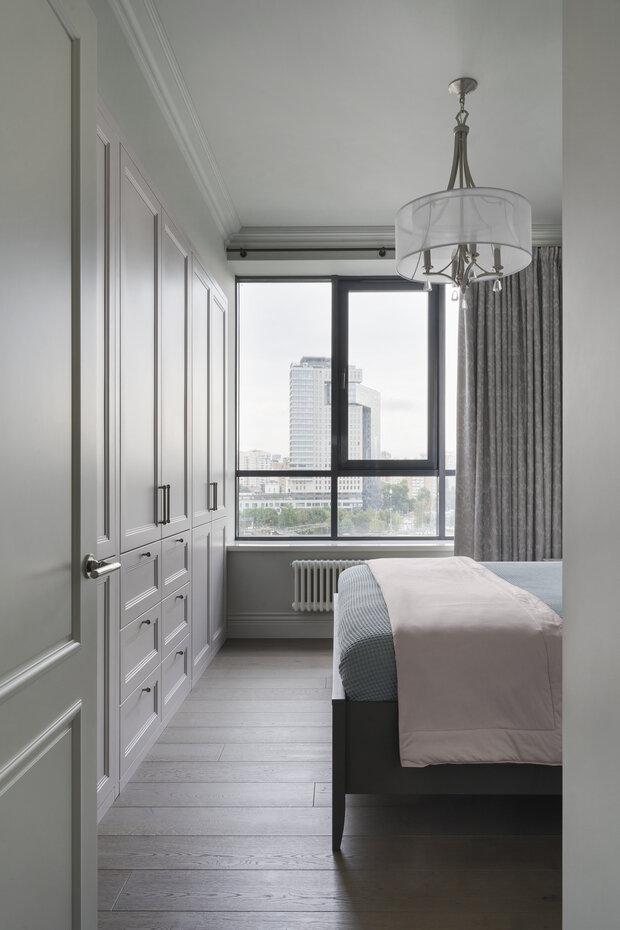 Фотография: Спальня в стиле Классический, Современный, Эклектика, Квартира, Проект дня, Москва, 2 комнаты, 60-90 метров, современный с элементами классики и роскоши – фото на INMYROOM