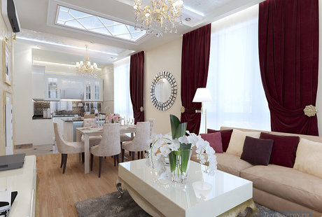 Трехкомнатная квартира 100 кв. м в Москве, классический стиль