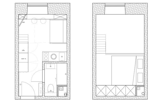 Фотография: Планировки в стиле , Малогабаритная квартира, Квартира, Студия, Проект дня, Москва, Кирпичный дом, до 40 метров, современный с элементами классики и минимализмом, Варвара Головко – фото на INMYROOM