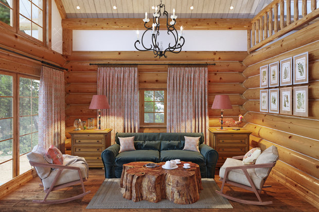 Фотография: Гостиная в стиле Прованс и Кантри, Проект недели, Дача, Подмосковье, Юлия Соловьева, Более 90 метров – фото на INMYROOM