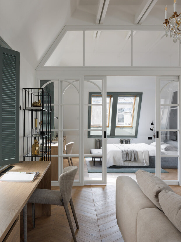 Фотография: Гостиная в стиле Скандинавский, Современный, Эклектика, Минимализм, Квартира, Проект дня, Санкт-Петербург, Кирпичный дом, 3 комнаты, Более 90 метров, Елена Булович – фото на INMYROOM