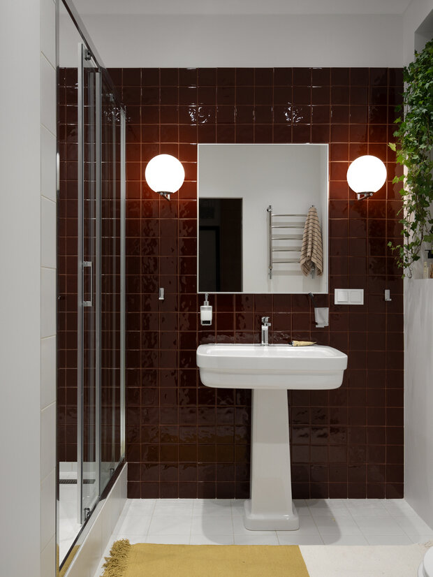 Фотография: Ванная в стиле Скандинавский, Современный, Квартира, Проект дня, Санкт-Петербург, Монолитный дом, 2 комнаты, 60-90 метров, современная классика с элементами модерна, Вера Домбровская – фото на INMYROOM