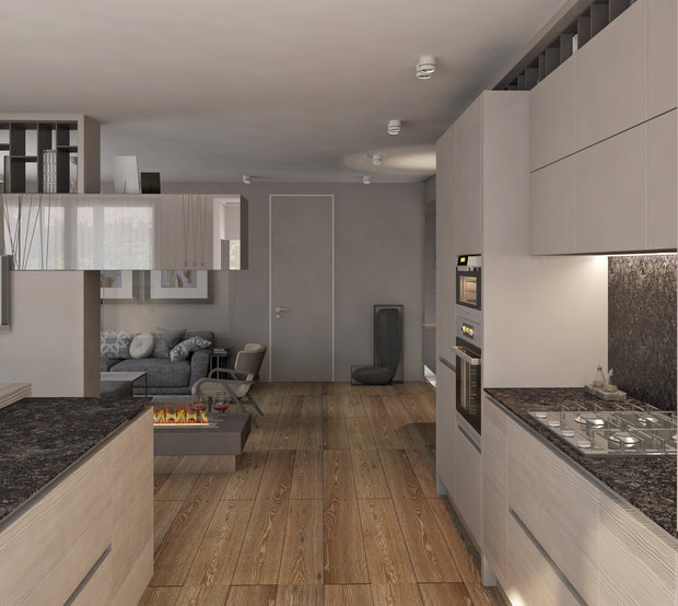 Фото из портфолио Гостиная, кухня-столовая. – фотографии дизайна интерьеров на INMYROOM