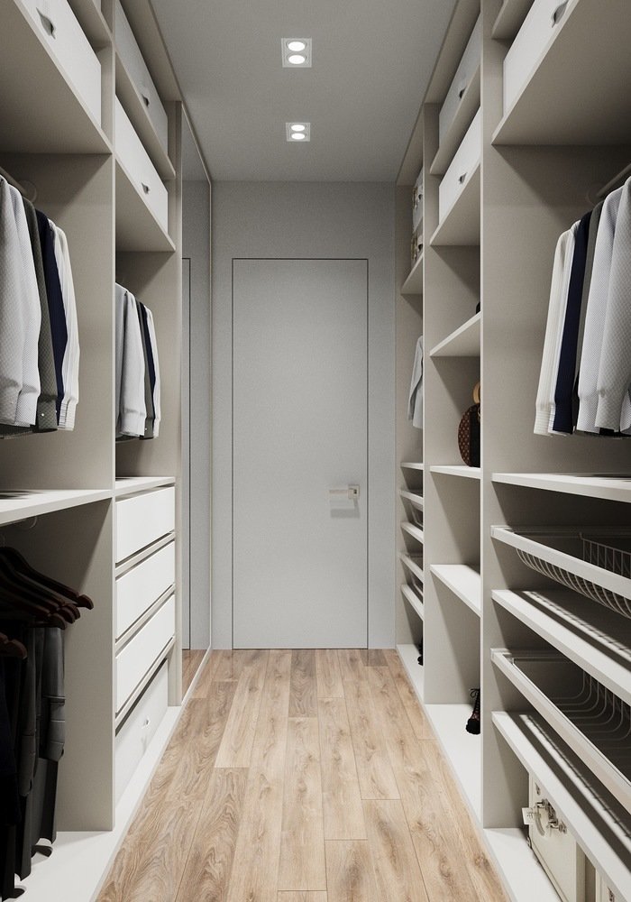 Фотография: Гардеробная в стиле Современный, Квартира, Проект недели, Санкт-Петербург, 3 комнаты, 60-90 метров, Екатерина Третьякова, Tretiakova Interior – фото на INMYROOM