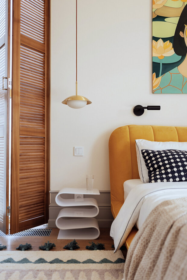 Фотография: Спальня в стиле Современный, Джапанди, Квартира, Проект дня, Ростов-на-Дону, 2 комнаты, 40-60 метров, Бохо – фото на INMYROOM